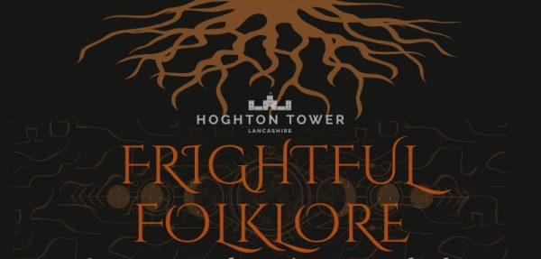 Gothic-style lantern lighting a dark corridor at Hoghton Tower during the Frightful Folklore.