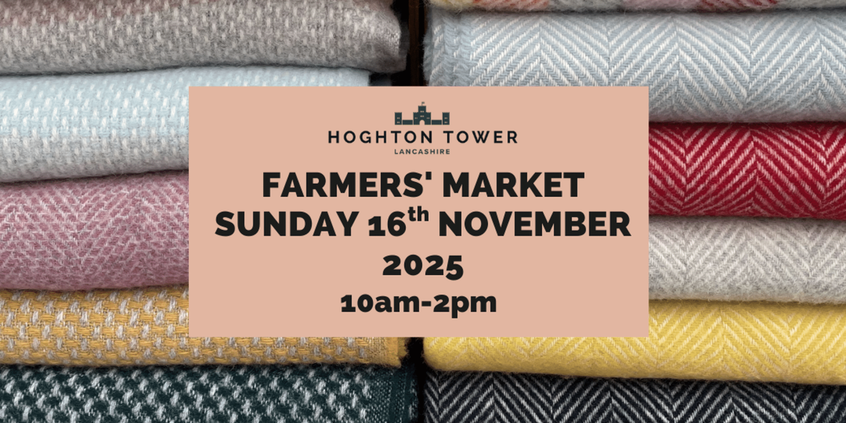 November 2025 Farmers Market Cosy Lancashire blankets display at Hoghton Tower November traders market