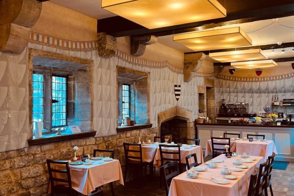 Hoghton Tower Tearoom with rustic charm, cosy seating, and views of the historic grounds.